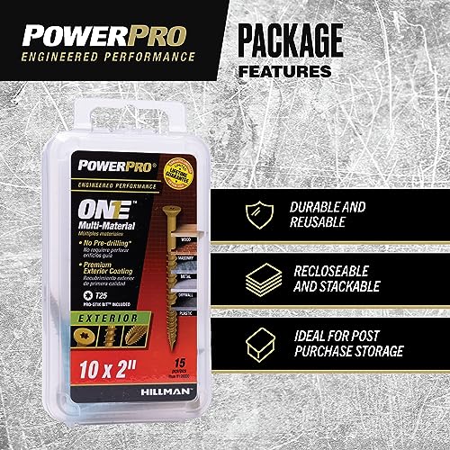 Power Pro Premium One Tornillos Multimaterial Cabeza Plana, Acero Epoxy, 10 x 2 pulgadas, Caja con 15 Piezas miniatura 2