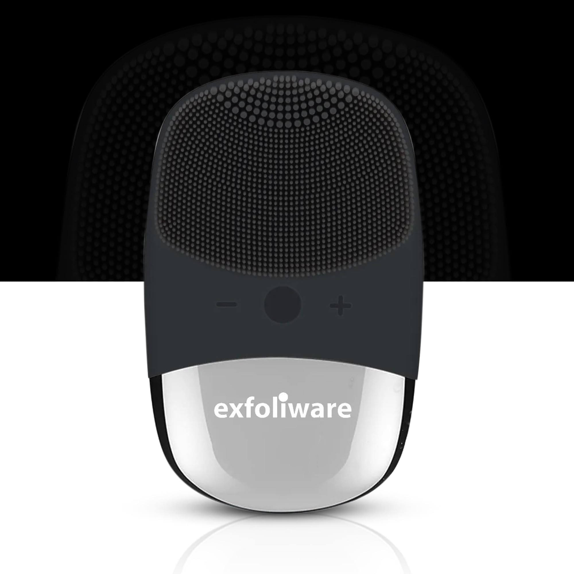 Exfoliware 3-in-1 Electric Facial Cleansing Brush - Silicone Face Scrubber & Massager, IPX7 Waterproof, USB Rechargeable, Deep Cleansing, Blackhead Removal, Exfoliating Skincare Tool (Black)