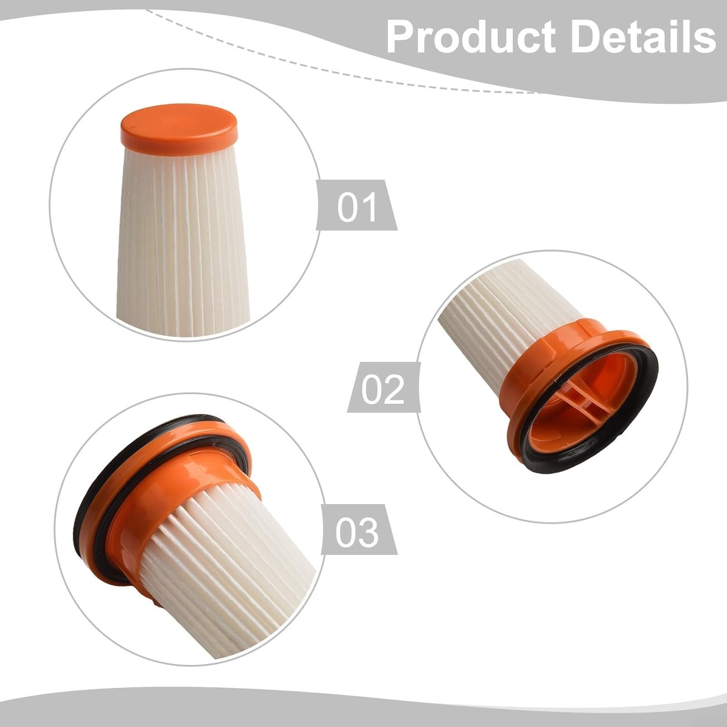 Filtri lavabili riutilizzabili adatti per aspirapolvere portatile Black & Decker N899081 DVC320B21 DVC320BRG (4 pezzi)