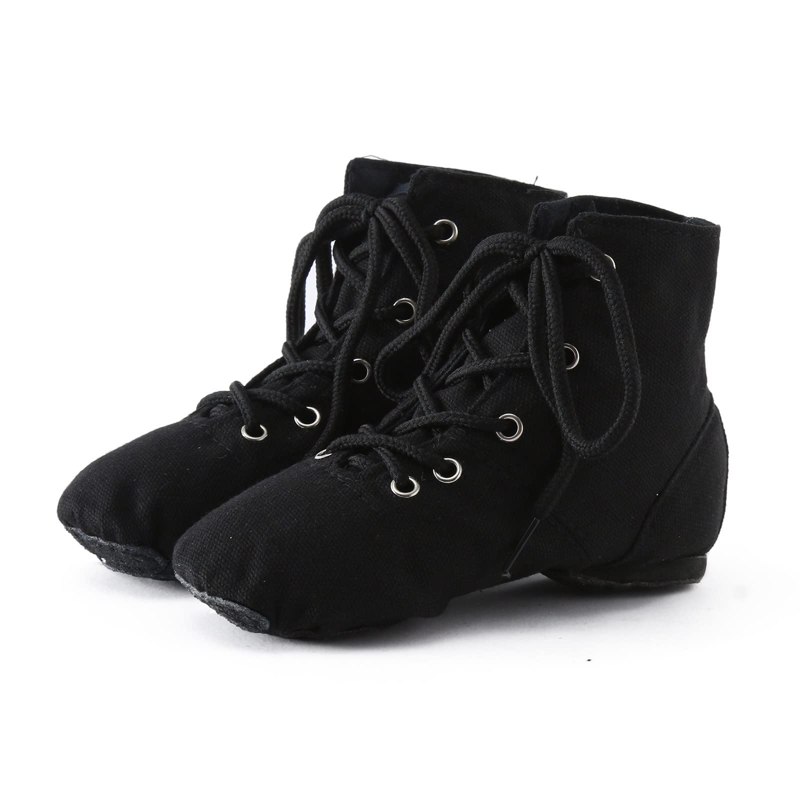 RNTOP Boys Girls Dance Boots Shoes Kids Jazz Boots Ballroom Dance Shoes Indoor Ballet Performance Jazz Shoes for Children (Black, 3.5 Big Kids)