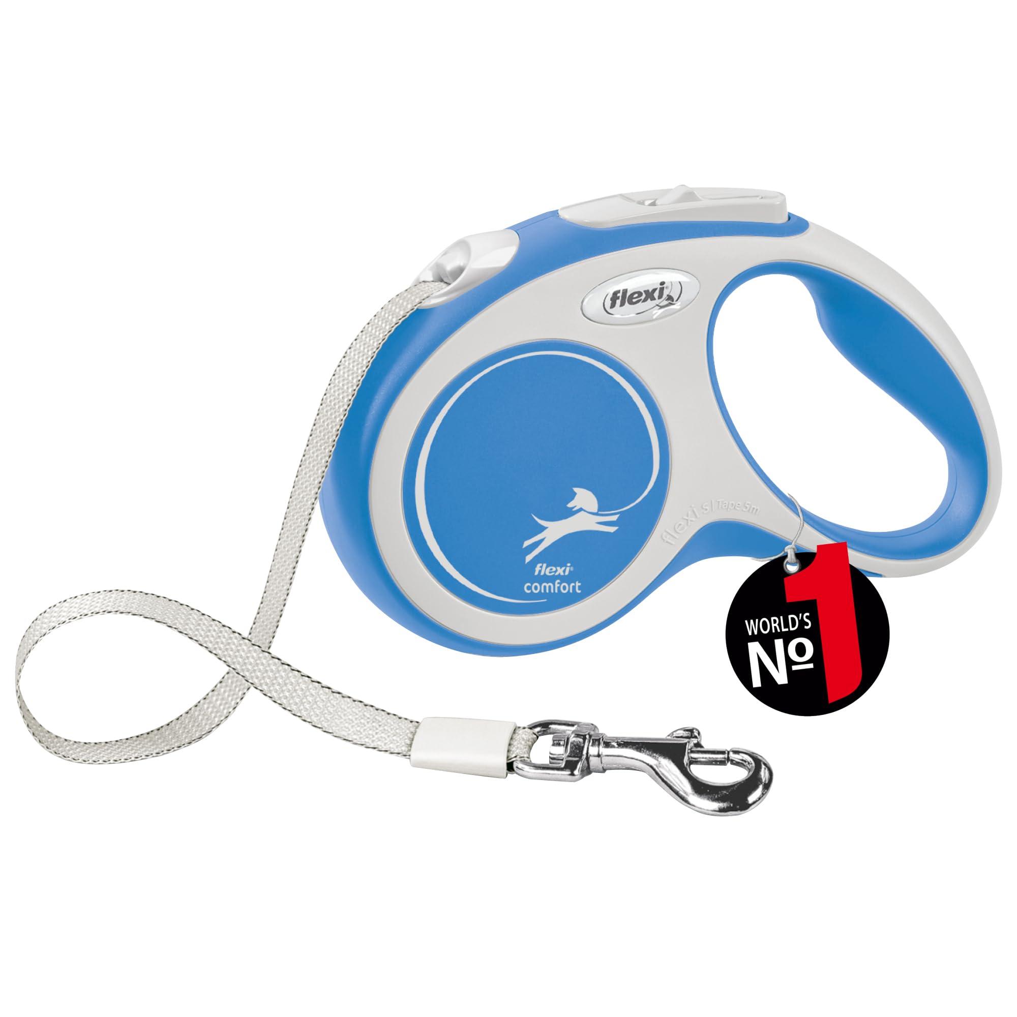 flexi Comfort S Gurt 5 m blau – Roll-Leine für Hunde bis 15 kg