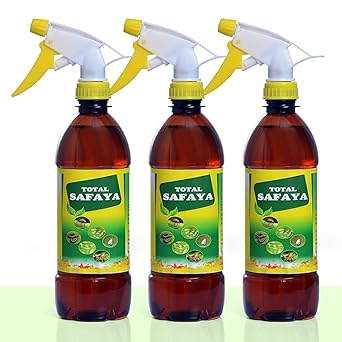 Totel Safaya All-in-One Ready spray 3 in 1 Total Plant Care Organic Pesticide Fungicide Miticide Insecticide Plant Food Liquid Fertilizer for All Indoor/Outdoor/Hydroponic/Succulent/Bonsai Plants (1) (450ml)