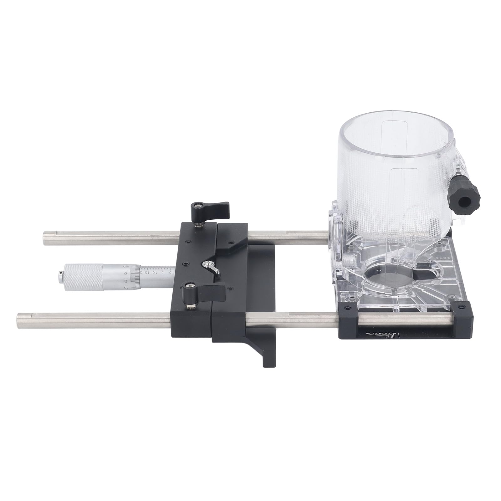 Bewinner Plantilla de Fresado para Fresado, Aleación de Aluminio, Precisión de 0,01 Mm, Rango Ajustable de 0 a 18 Mm para Proyectos de Carpintería, Base de 65, de Milano y Broca Recta, Accesorios
