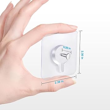 Xspring Yapışkanlı Duvar Kancaları, 20'li Paket Çivisiz Asıcı, Fotoğraf Çerçeveleri için Su Geçirmez ve Yağa Dayanıklı Duvar Askıları, Dekorasyon ve Banyo Mutfak Askıları, Anahtarlık