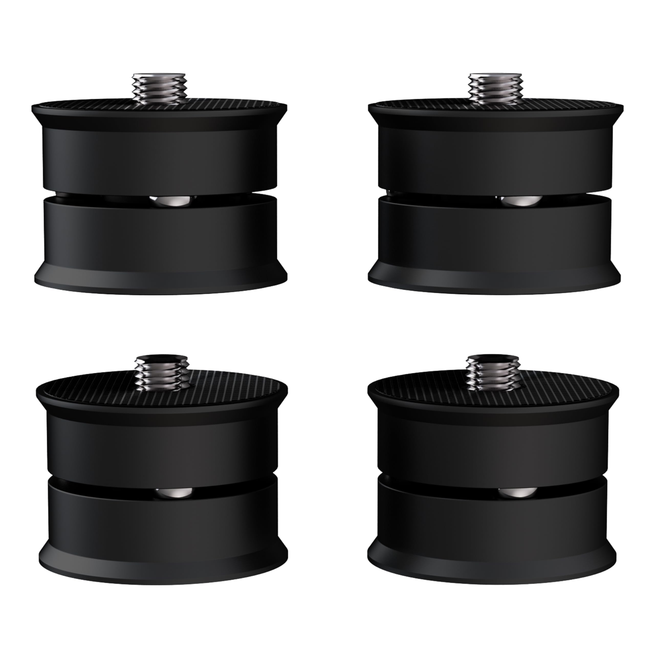 Monosaudio 4 Stück High End Gerätefüße HiFi Spikes Pad 39x24mm Aluminium Lautsprecherständer Füße Stoßdämpfer Isolationsfüße Absorber Füße HiFi Untersetzer für Verstärker Plattenspieler Subwoofer