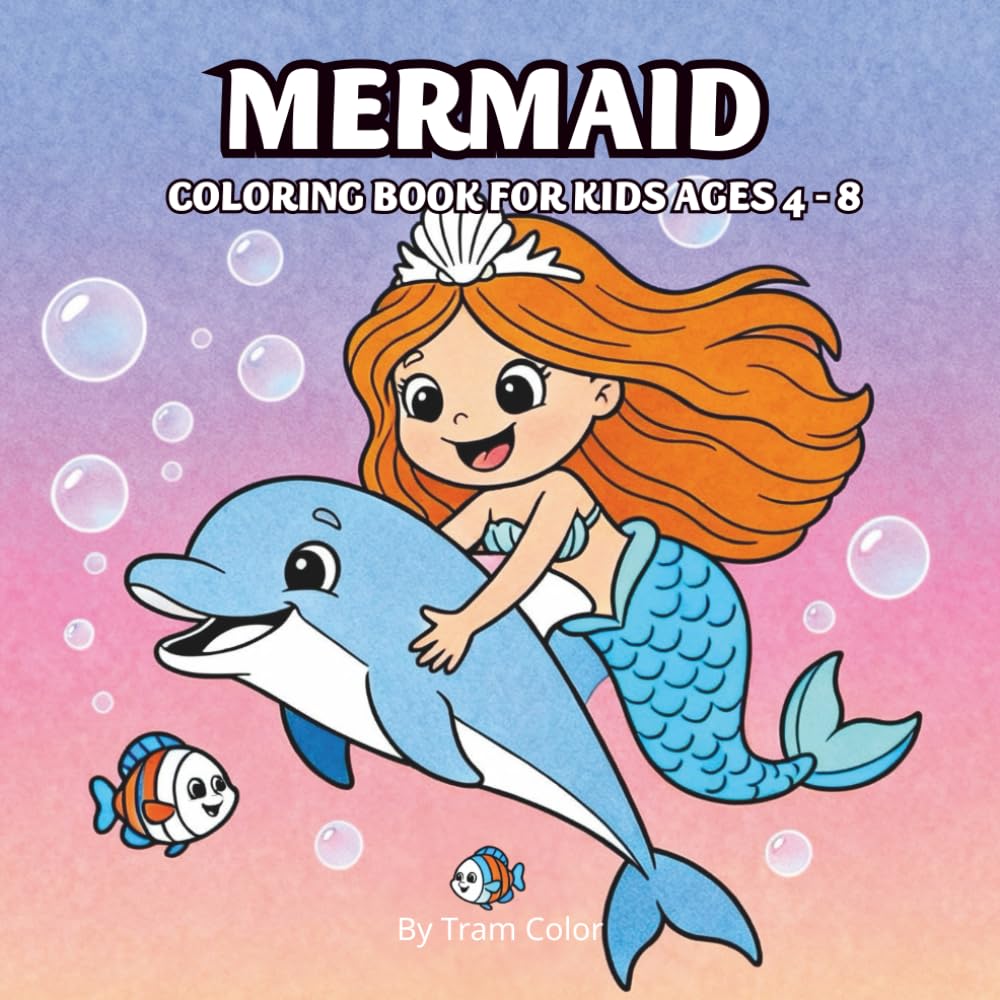 mermaid coloring book: Cute and Magical Underwater Mermaid Coloring Pages for Girls