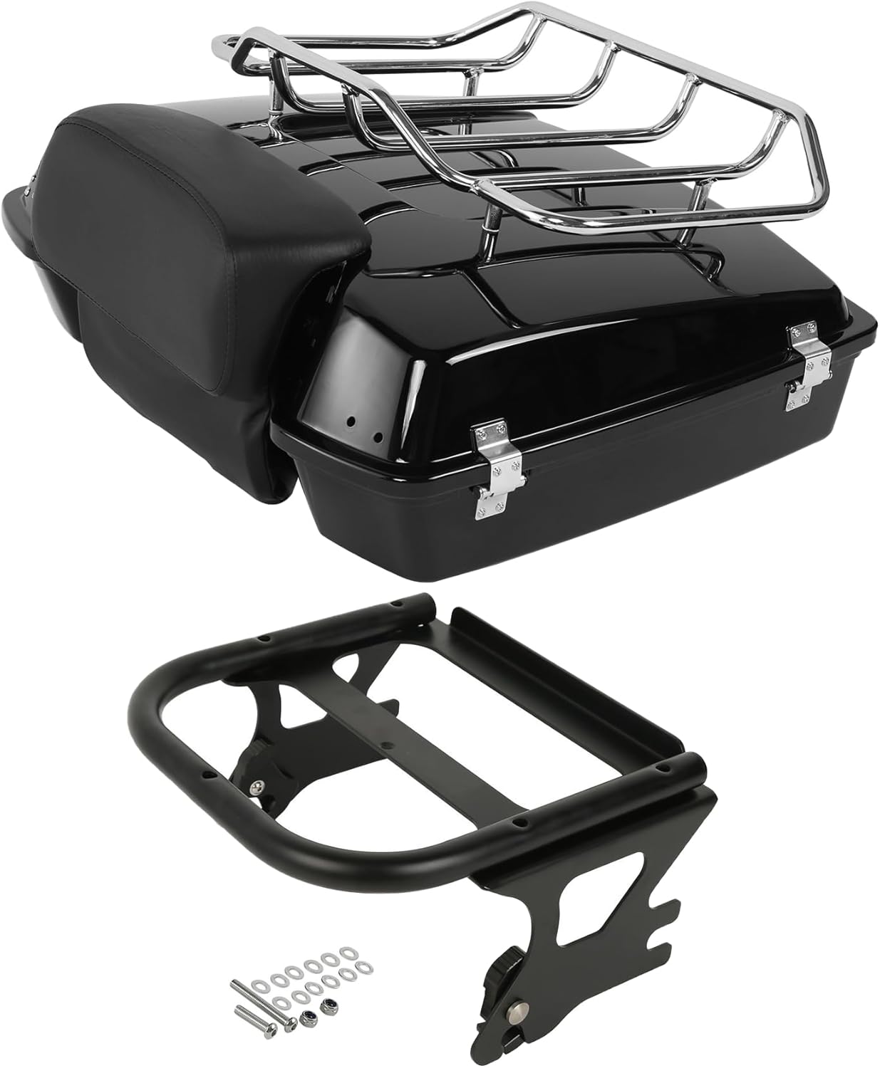 TCMT Razor Motorcycle Trunk Box Backrest Pad Luggage Rack 2 Up Mount Rack Fit For Harley Touring 1997-2008 Road King Road Street Electra Glide Pack