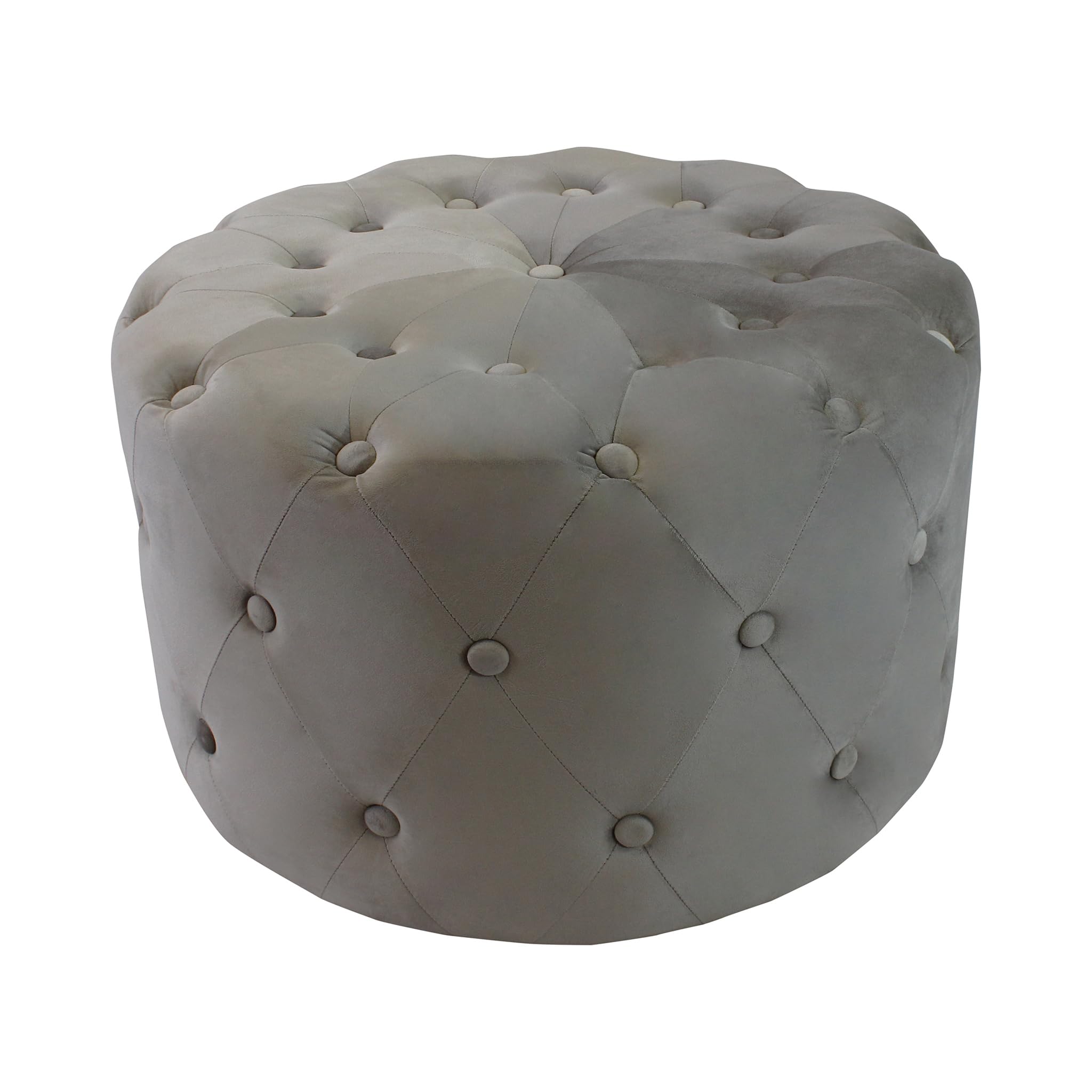Pouf contenitore rotondo in velluto - PASCAL Tortora
