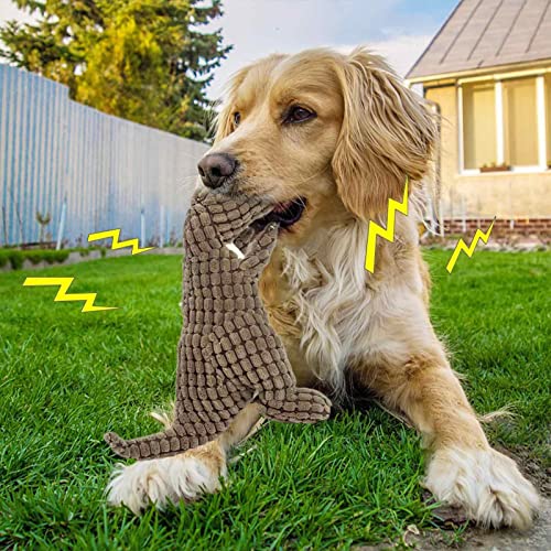 Dinossauro de pelúcia para cães | Dinossauro Dog Squeaky Brinquedos,Brinquedo para cachorro de Hallo