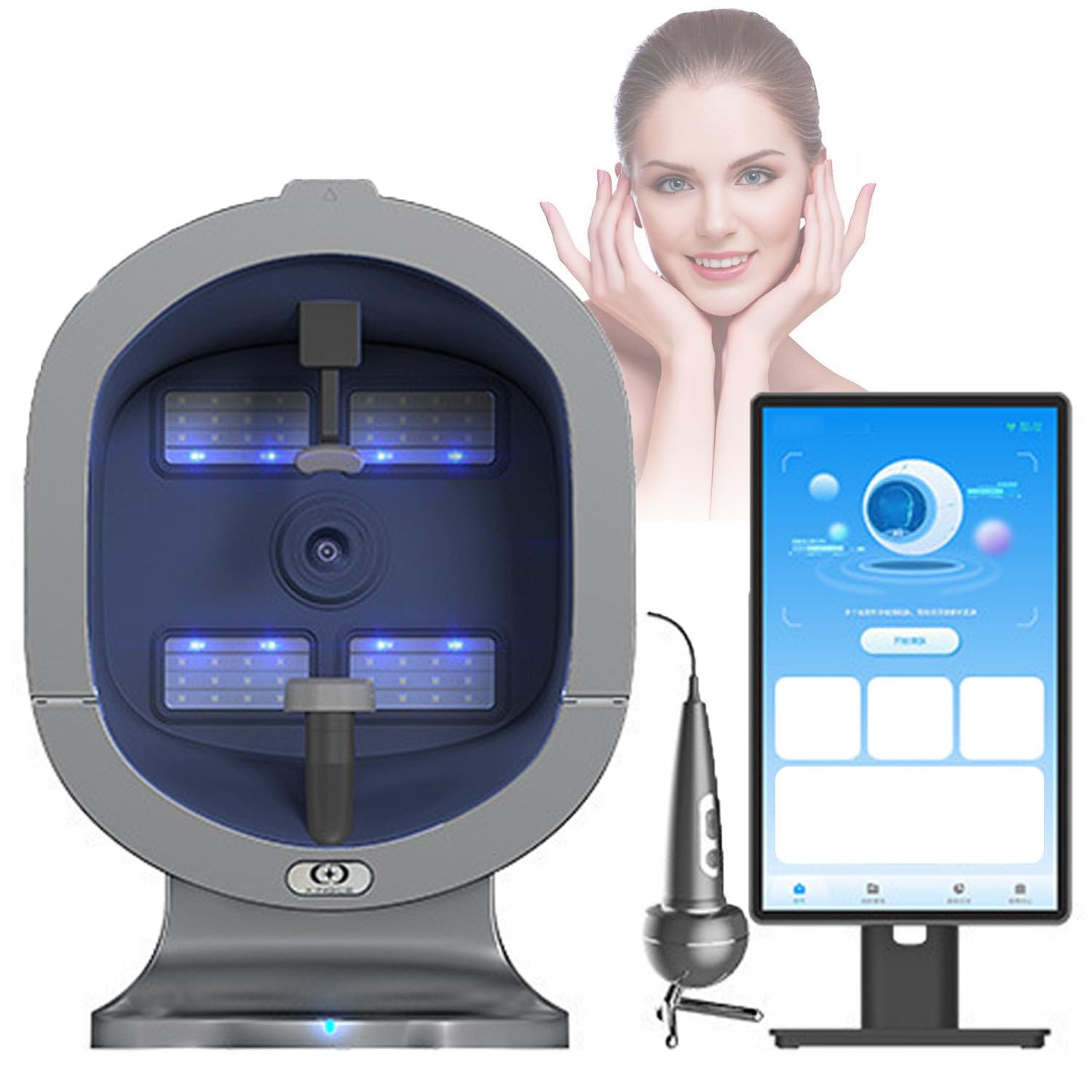 ToayNia Full-Face Analyzer Machine,Ai Skin Analysis,15.6" & 21.5",Hd Skin Detector Machine Facial Dermatoscope,Face & Scalp Scanner For Skin Condition Evaluation 15.6