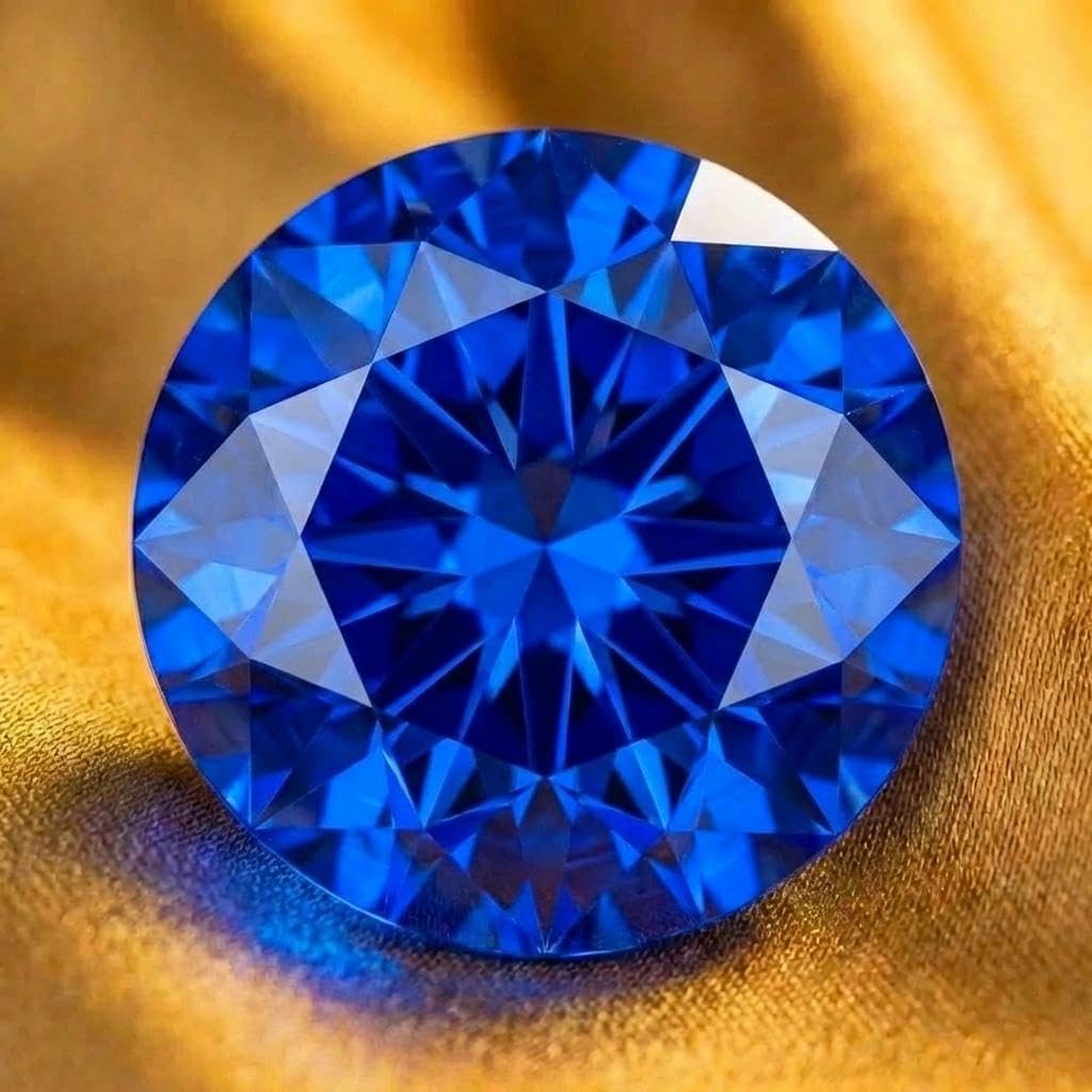 0,5–4 Karat Saphir Loser Edelstein, Rundschliff, Laborgezüchteter Blauer Korund, VVS Klarheit, für Ring, Anhänger, Ohrringe, Schmuckherstellung und Geschenk