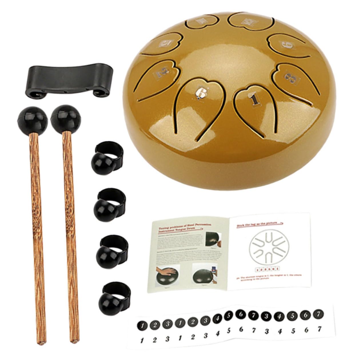 Lengüeta Metálico Grande Instrumento Percusión Portátil para Yoga Educación y Presentes Sonido y Duradero Incluye Mallets para Adultos