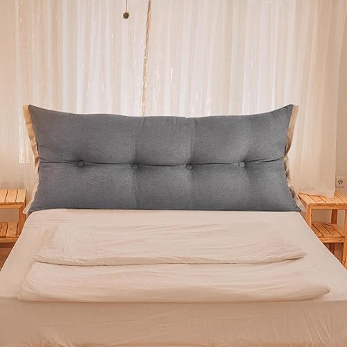 Miniatura 5 de Almohada larga con funda extraíble, almohada de lectura grande para sentarse en la cama, cabecera suave para adultos, almohada para respaldo, cojín