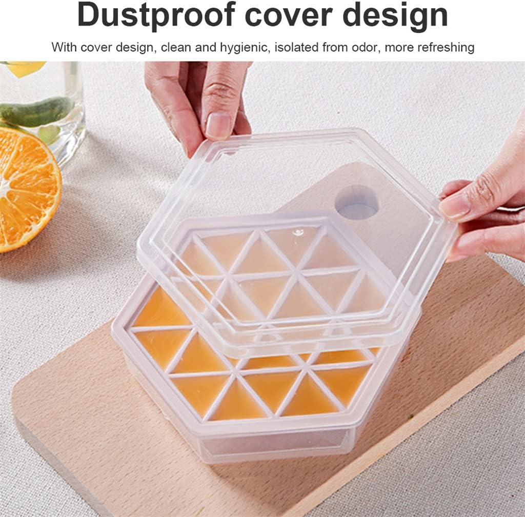 Ice Cube Household Homemade Ice Cube Storage Box Ice Maker Food-Grade Quick- Ice Box with Lid (Blue 16 * 14 * 4.3cm.) (Green. 16 * 14 * 4.3cm.)