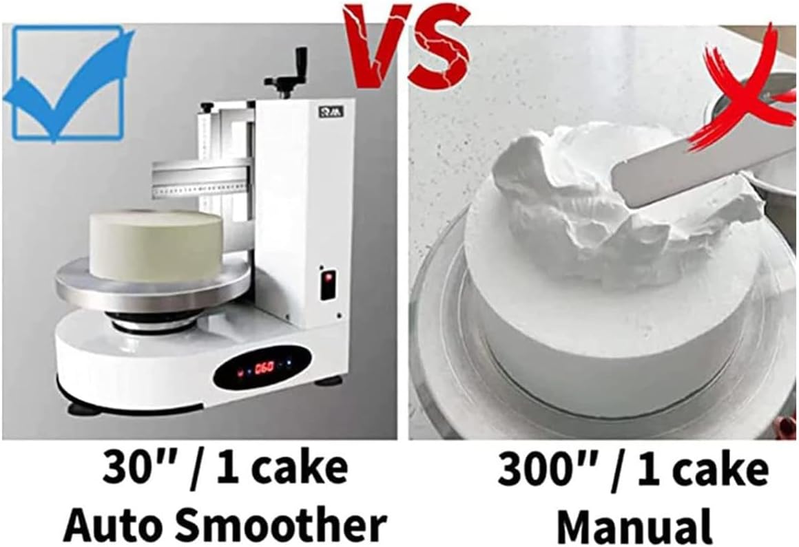 110V Automatic Adjustable Cake Scraper Bakeware Smoothing Decorating Tool Automatic Birthday Cake Cream Spreading Filling Coating Edge Smoothing Polisher Cake Surface Decrating Pan,Green