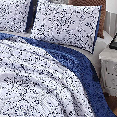 Parure de lit blanc matelassé King size en coton de qualité supérieure pour lit double - 4