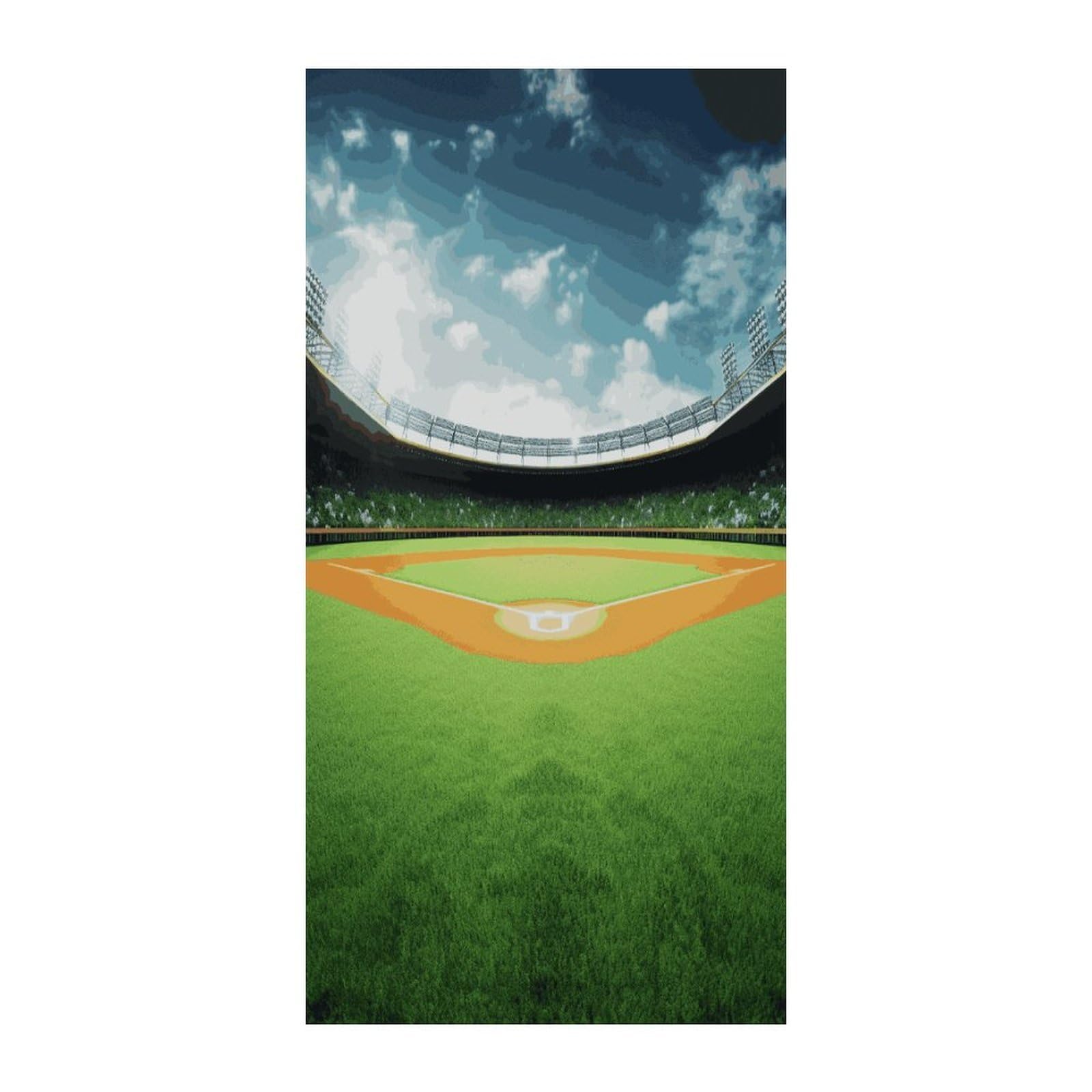 Fekiloot Style Green Baseball Field Backdrop Door Curtain Room Divider Curtains