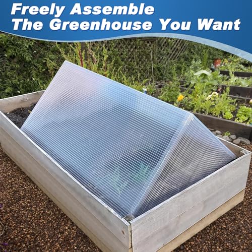 RITSU 12 Pack Greenhouse Panels Polycarbonate Sheets Twin-Wall Roof Panels Waterproof UV Protected Clear Corrugated Roofing Panels Greenhouse Replacement (4' x 2' x 0.16'') - Image 5