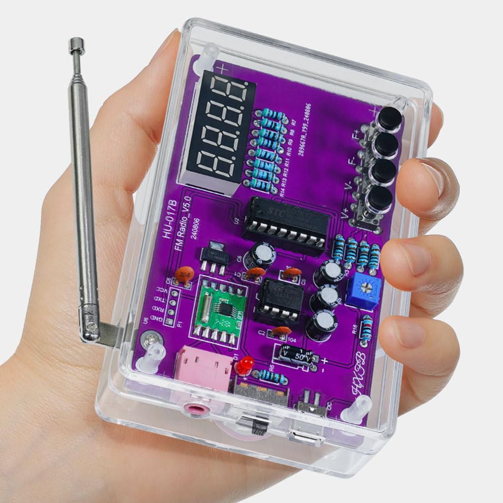 Kit radio FM, kit d'entraînement à la soudure électronique DIY Kit de soudure Module radio récepteur Kit 87-108 MHz (avec étui)