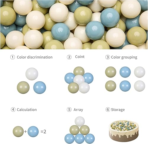 Miniatura 109 de GOGOSO 100 bolas de plástico para bebés y niñas pequeñas para casa de juegos, piscina para bebés, centros de diversión, para bebés, niños, niños 100