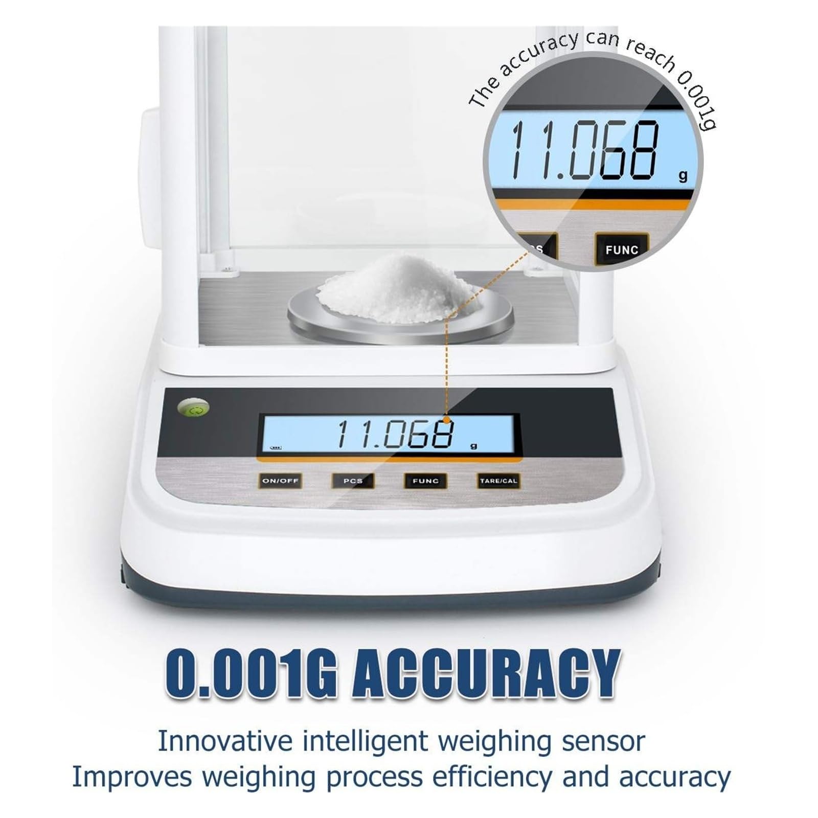 Analytische Waage, Labor-Digitalwaage, elektronische Waage, Auflösung 0,001 g, Präzisionswaage, Bereich 300/500 g Schnelle Reaktion(TF5003 (500g 1mg))