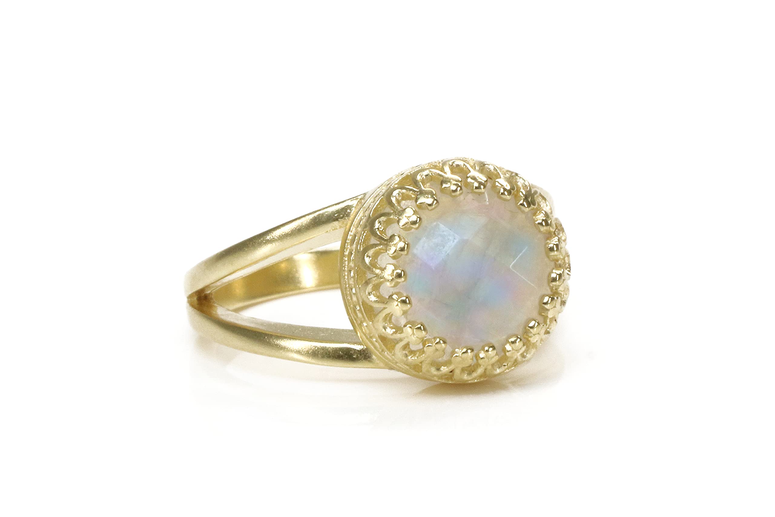 Anemone Mondstein Schmuck Ring - Einzigartige Gold Ringe für Frauen - Zierliche Ringe, Verlobungsringe, Eheringe, Stapeln Ringe, Boho Ringe - Geburtstag, Jahrestag Geschenk für Sie