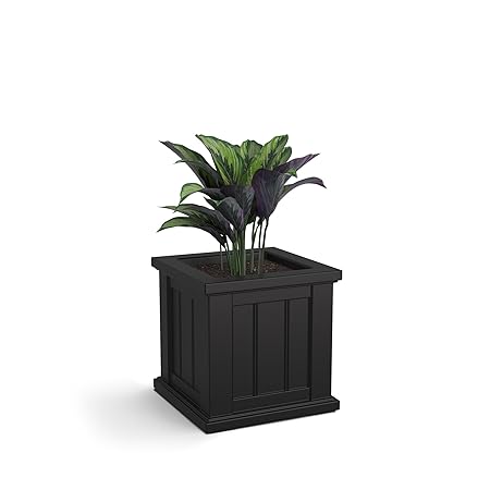 Mayne 4836-B Cape Cod Patio Planter 14X14 Black