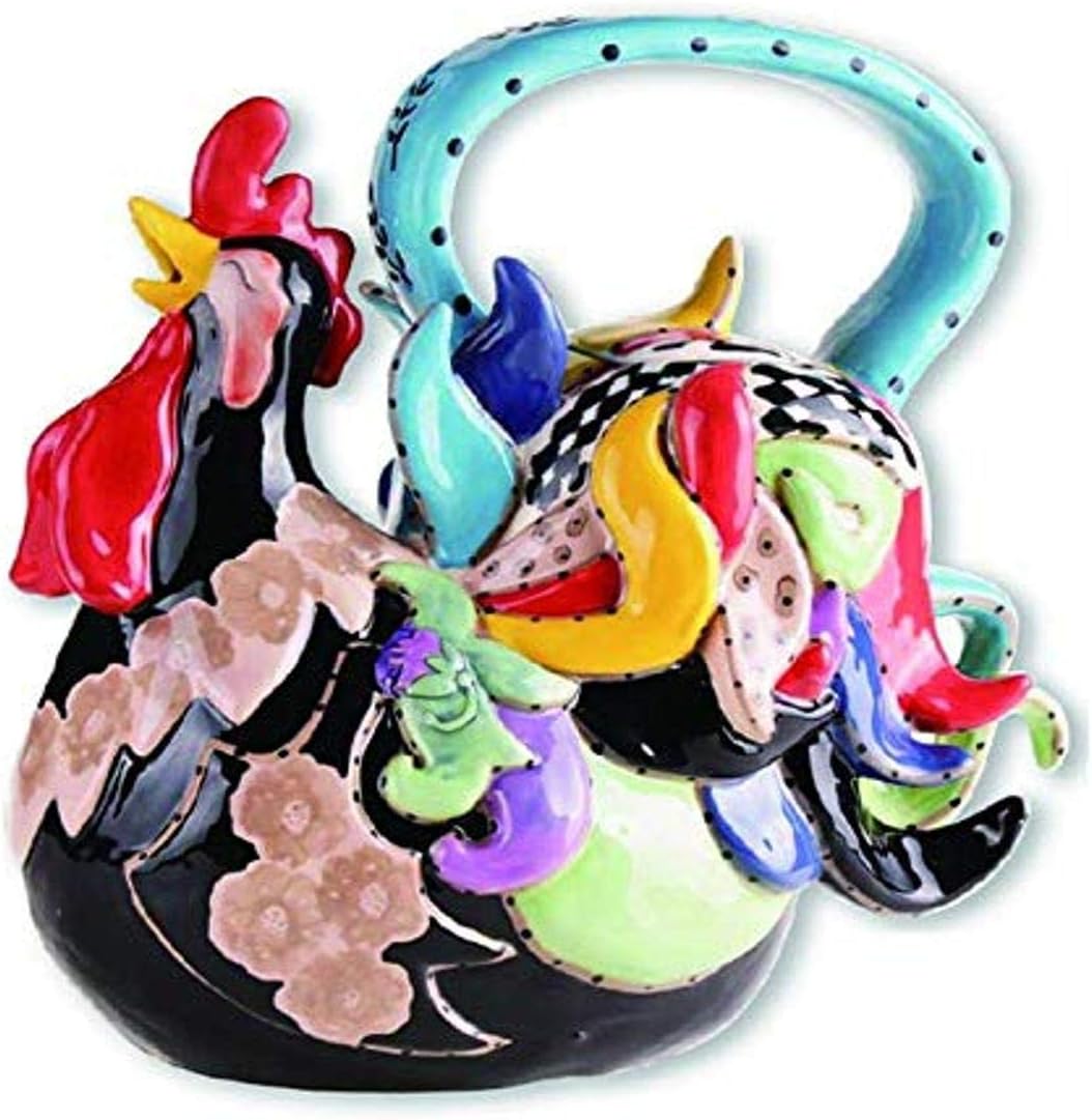 Blue Sky Ceramic Hippo Tea Pot - 9.25 Inch Whimsical Ceramic Teapot For Everyday Or Gifts