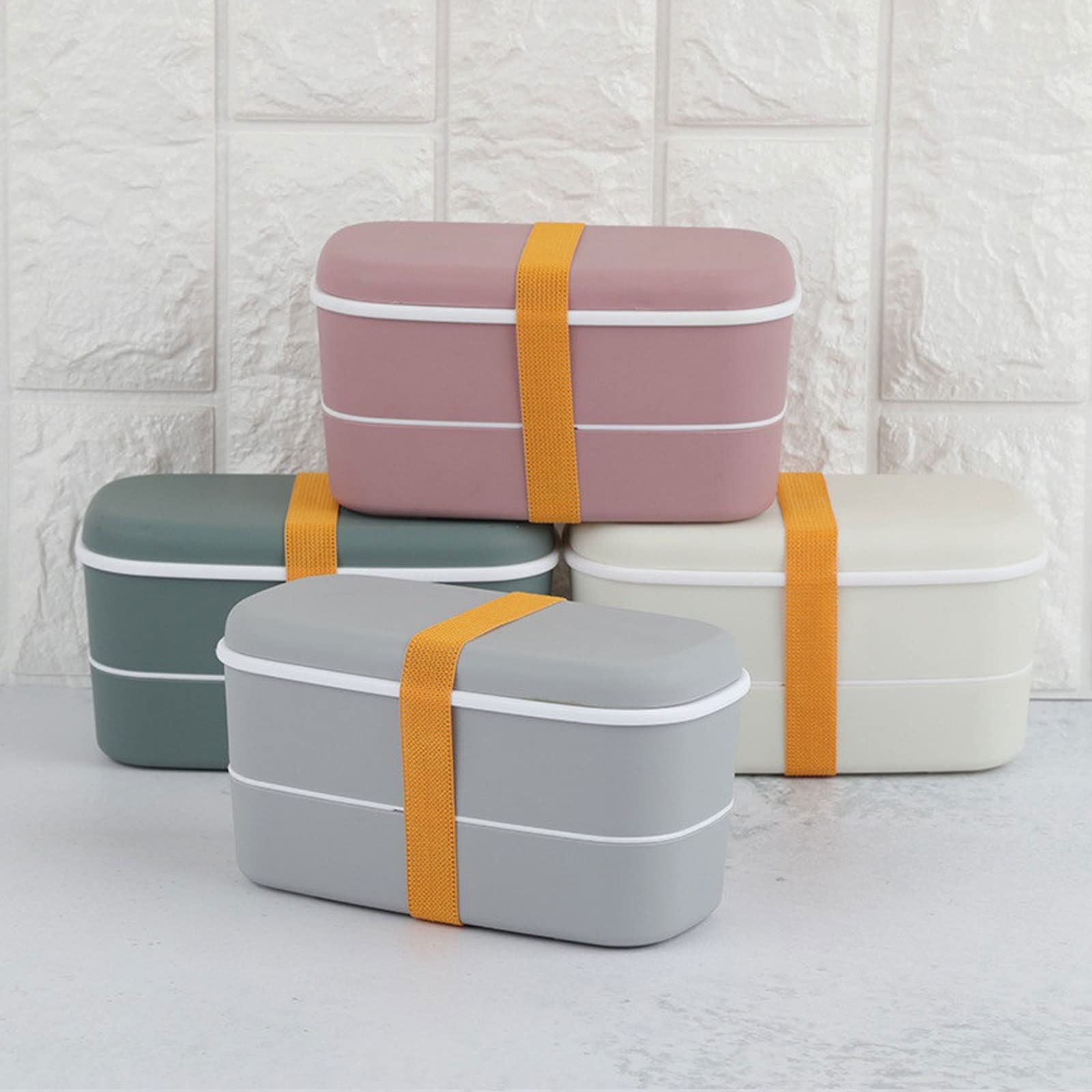 4 Lunch Box Per Sandwich Con Posate – Bento Box 4 Scomparti, Contenitori Per Pasti, Scuola E Picnic
