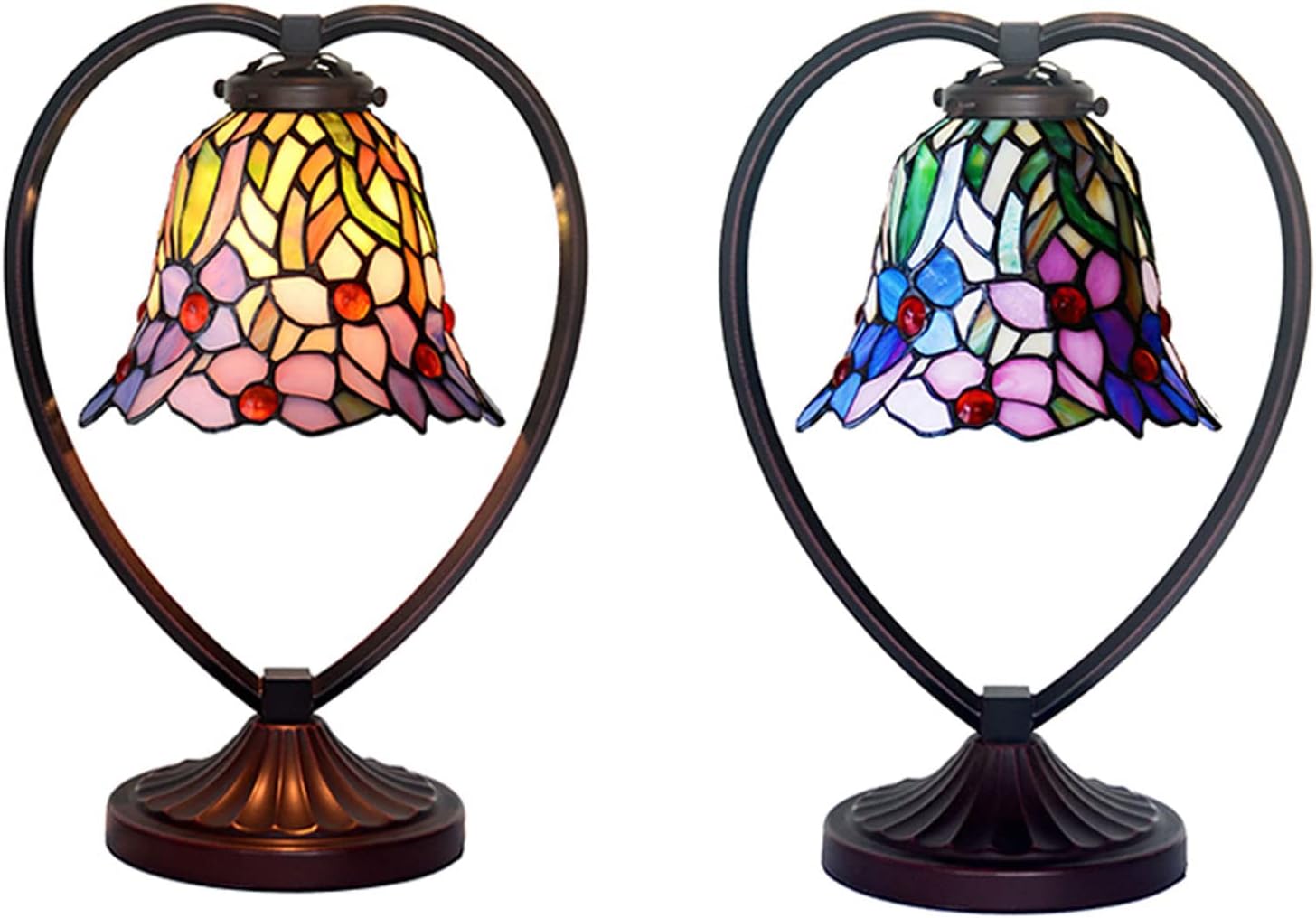 ティファニースタイルデスクランプステンドグラステーブルランプ