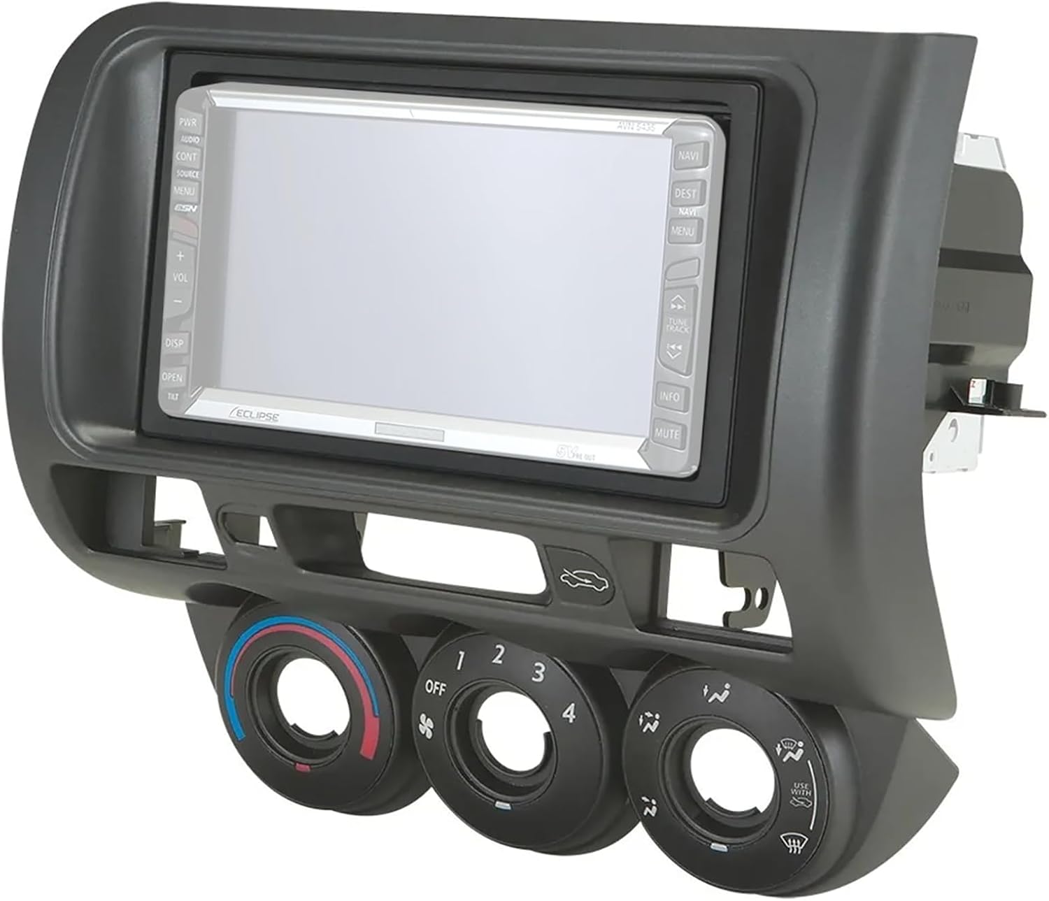 Scosche HA1558B Compatible with 2007-08 Honda Fit ISO Double DIN & DIN+Pocket, Dk. Gray