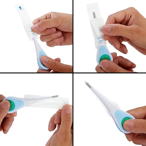 Miniatura 5 de Juvale Fundas para termómetros, 100 unidades, color blanco, desechables para termómetros digitales y uso oral, rectal, axilas