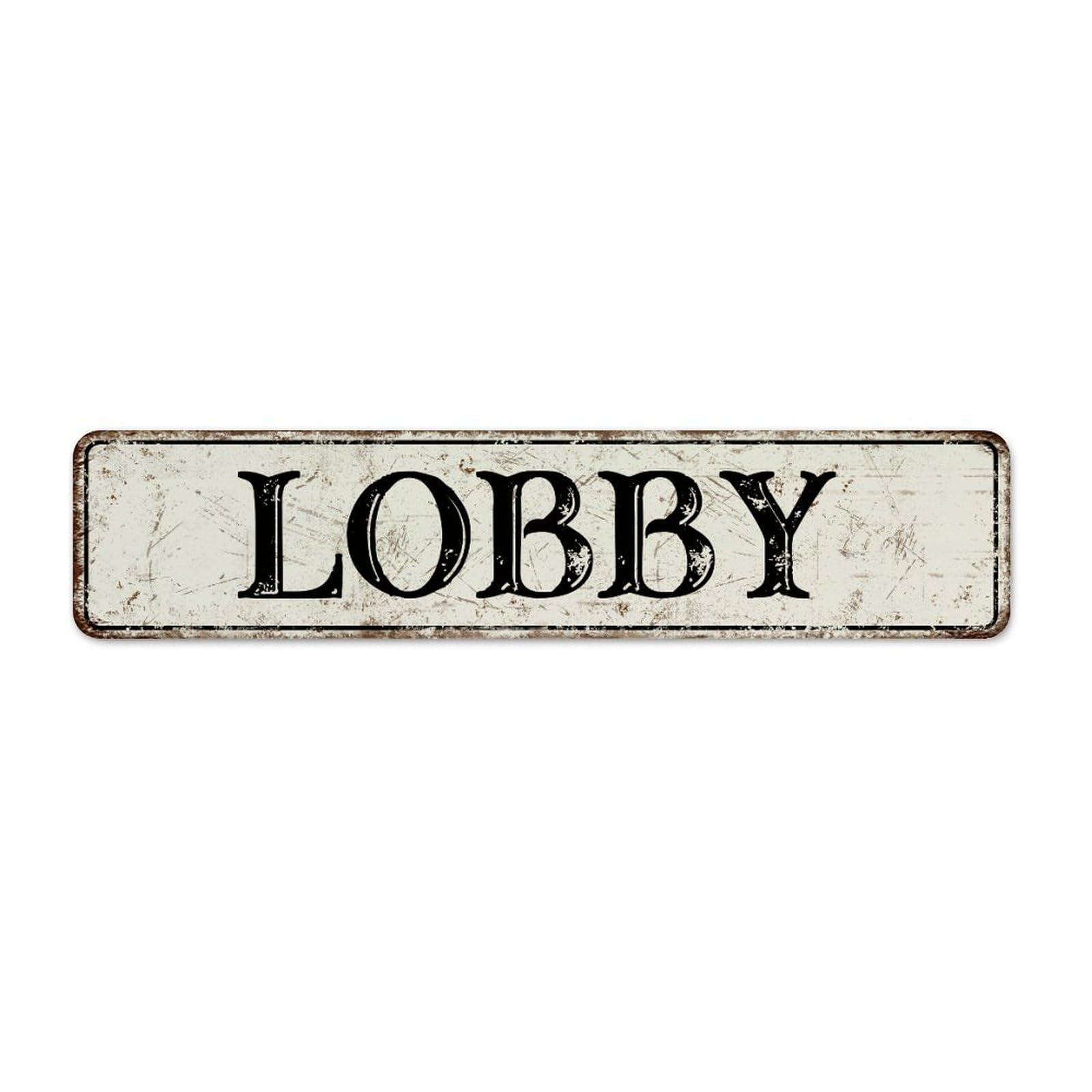 Lobby 4x18 Inch Metal Signs Hanging Men Yard Front Door Wall Decorations Tin Signs Metal Plaque for Garden