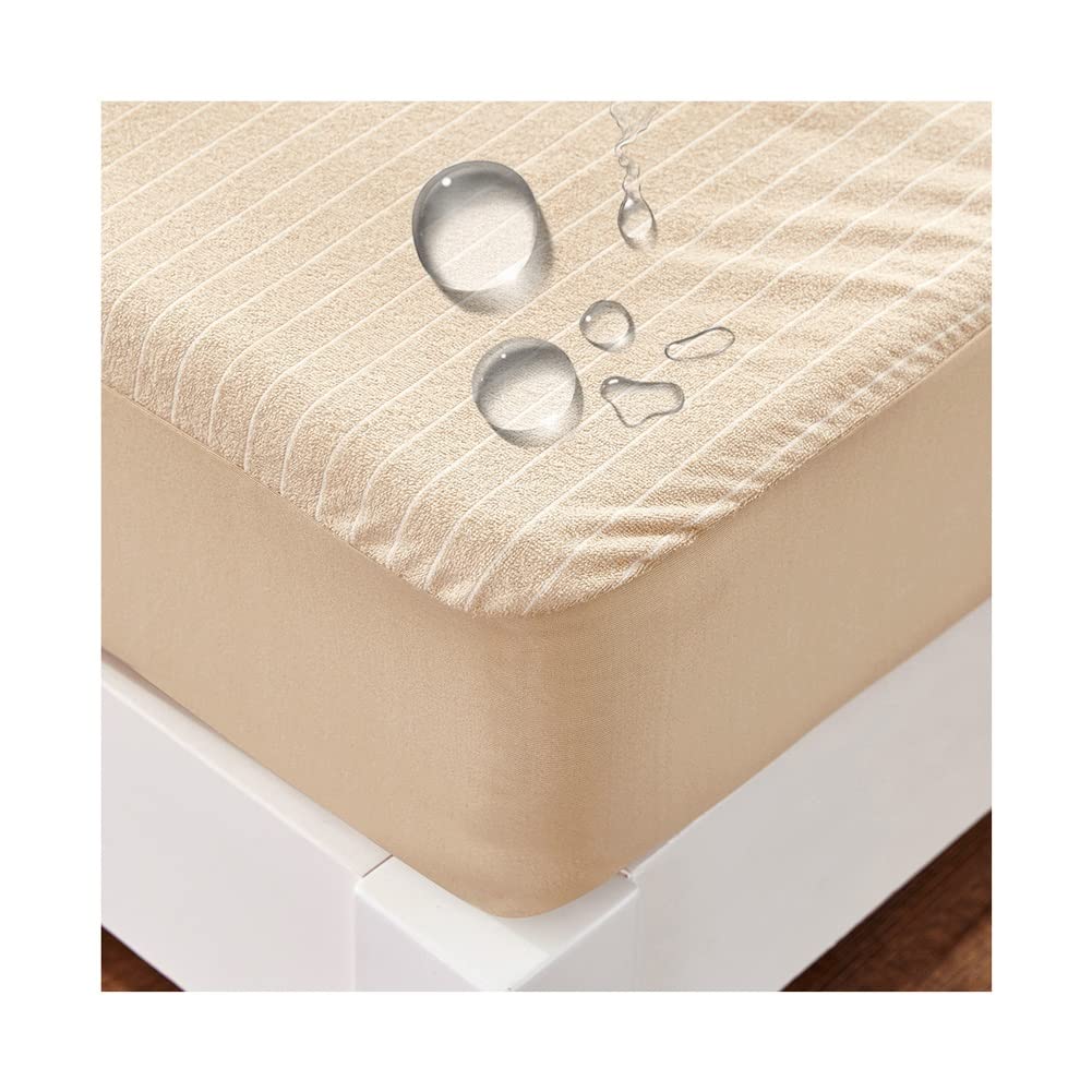 Protège matelas imperméable Queen King housse protection lit marron doux