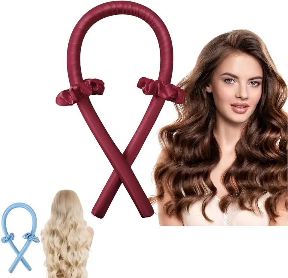 Modelador de Cachos, Cabelos Enrolados sem Fonte de Calor de Cetim, 110 cm, com 2 Xuxinhas - Cor Multicolorido