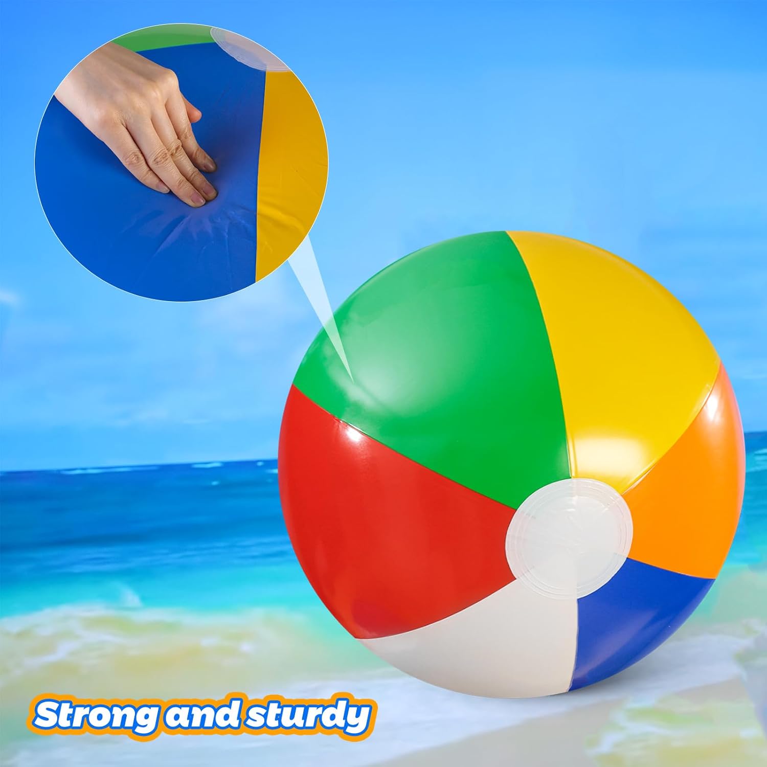 FUTUREPLUSX 2PCS Large Beach Balls, 42Inche Inflatable Pool Balls Toys for Summer Pool Beach Party