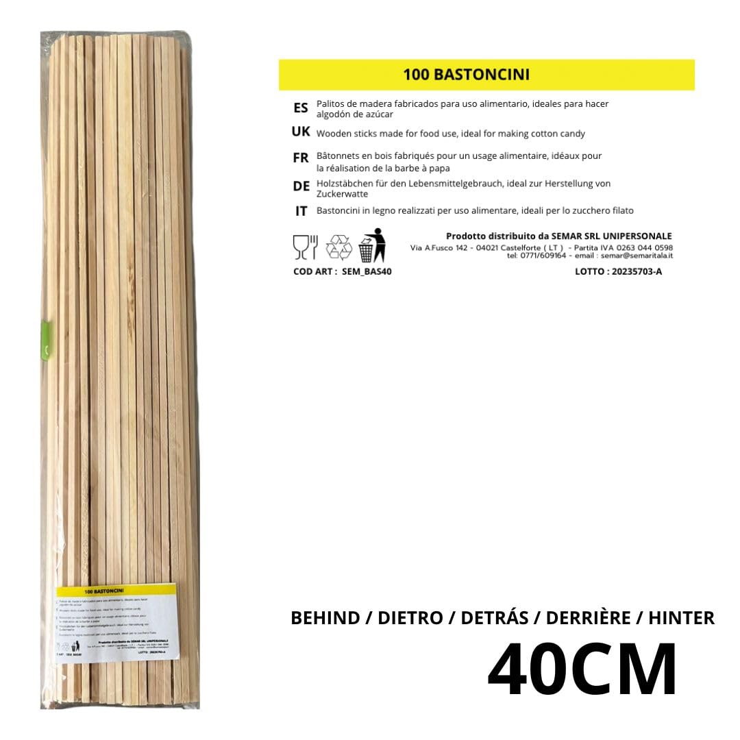 Bastoncini per Zucchero filato da 40 cm | 200 pezzi