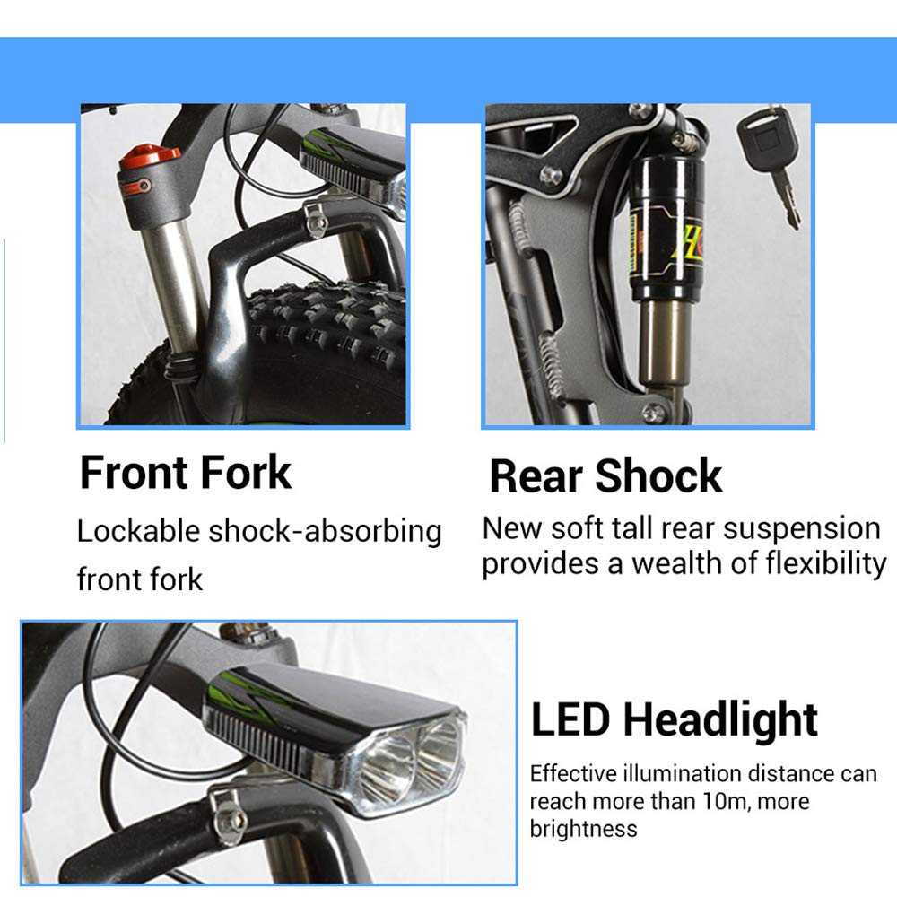 Cyrusher XF690 1000W Electric Bike 27 Speeds Fat Tyre Mountain Bike 48V
