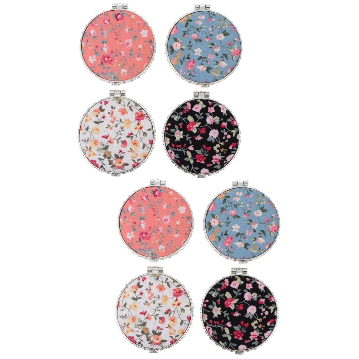 Miroir de poche de maquillage de voyage double face 4 pièces