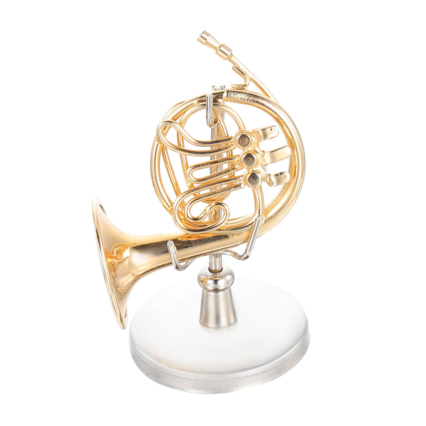 COOPHYA 1 Set horn model tablescape decor goldendoodle gifts french horn ornament french horn miniatures desktop horn adorn iron Horn Shape Adorn miniature adorn Horn Decor