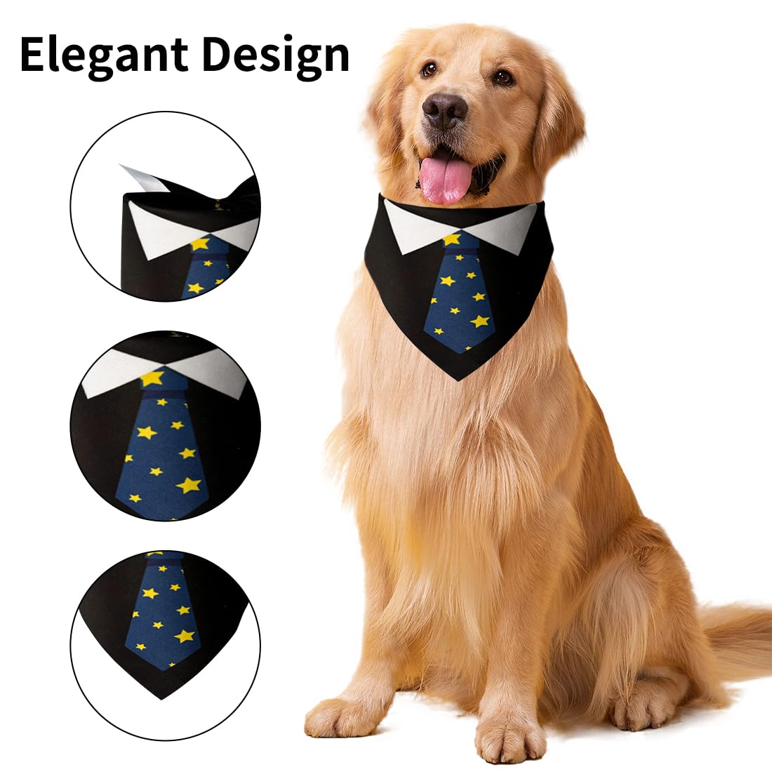 QGK 2 pezzi Collare a Bandana, da Smoking per Cani, Regolabile, Canottiera e Papillon, Formale Matrimonio Partito Papillon per i Cani, Cravatta Regolabile Pet Suit Bow Tie Bandana