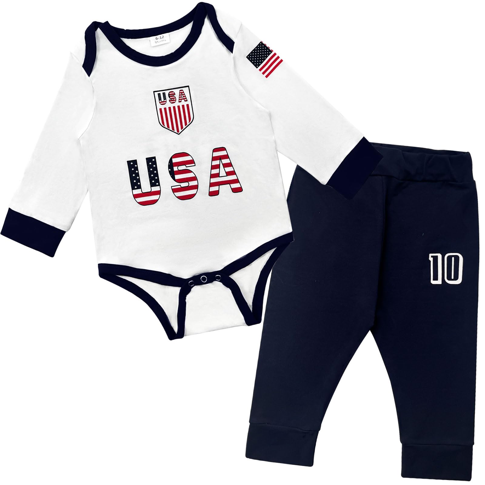 Baby Soccer Bodysuit Jersey Soccer Bodysuit Pant Set for Boys & Girls Football Tops Clothes for Fans