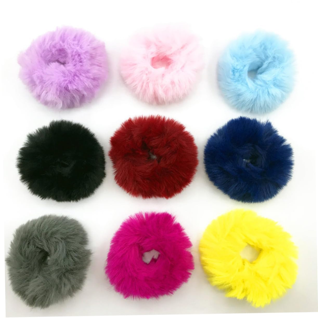 Beavorty 48piezas Coleteros Imitación Pelo De Conejo Color Sólido Accesorios Para Niñas Conjunto De Bandas Para Cabello De Mezclados