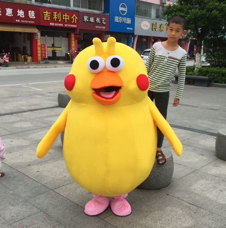Costume Outlet Yellow Fat Duck Chick Mascot Costume Adult Size Mascotte Mascota Carnival Party Cosply Costume Fancy Dress