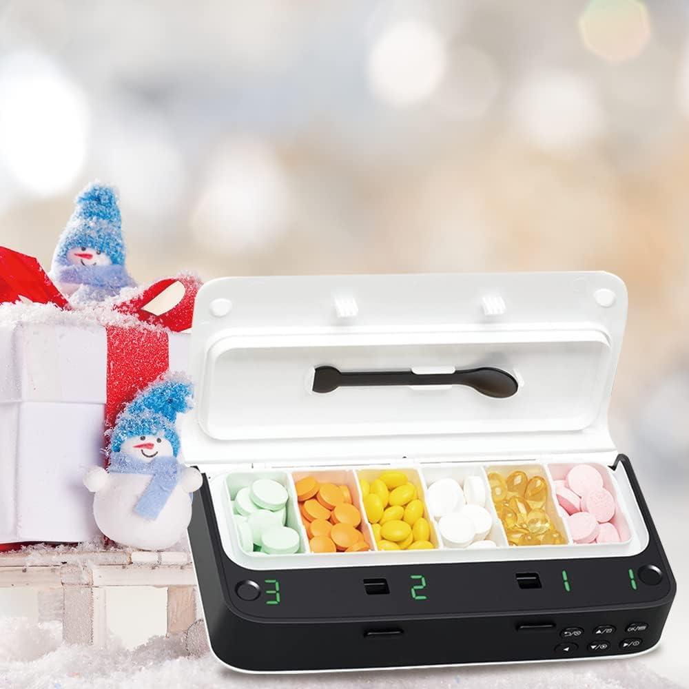 Pill Dispenser with Alarm, Daily Medicine Pill Organizer with up to 7