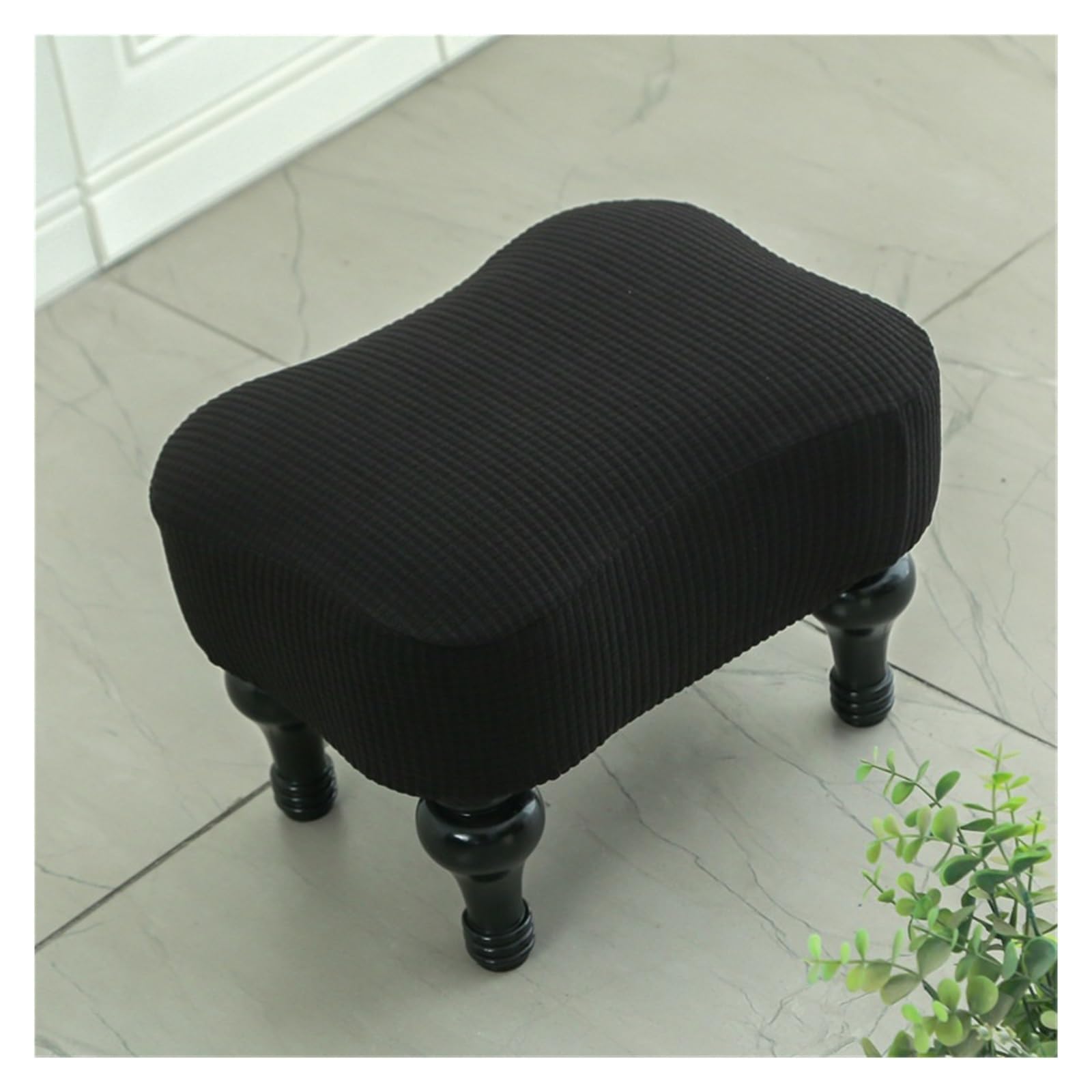 Zzdzw Nero Stool Covers Rectangle, Stretch Rectangle Small Stool Covers Jacquard Vanity Stool Cover Washable Counter Stool Covers Saddle Seat Cover With Elastic Band For Wooden Metal Bench (Color : )