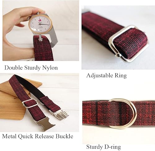 Miniatura 3 de AnNengJing Collar de perro personalizado con placa de nombre ajustable resistente nailon personalizable collar de identificación grabado con hebilla