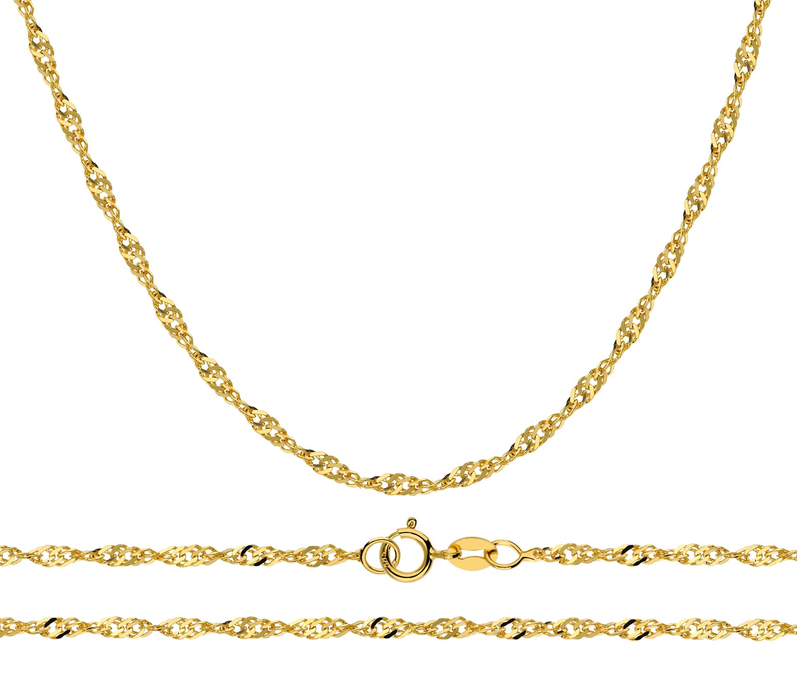 LAMUR Halskette damen gold, halskette damen gold 585 echtgold, Kette für Damen, Goldkette, Damenschmuck mit Geschenkverpackung