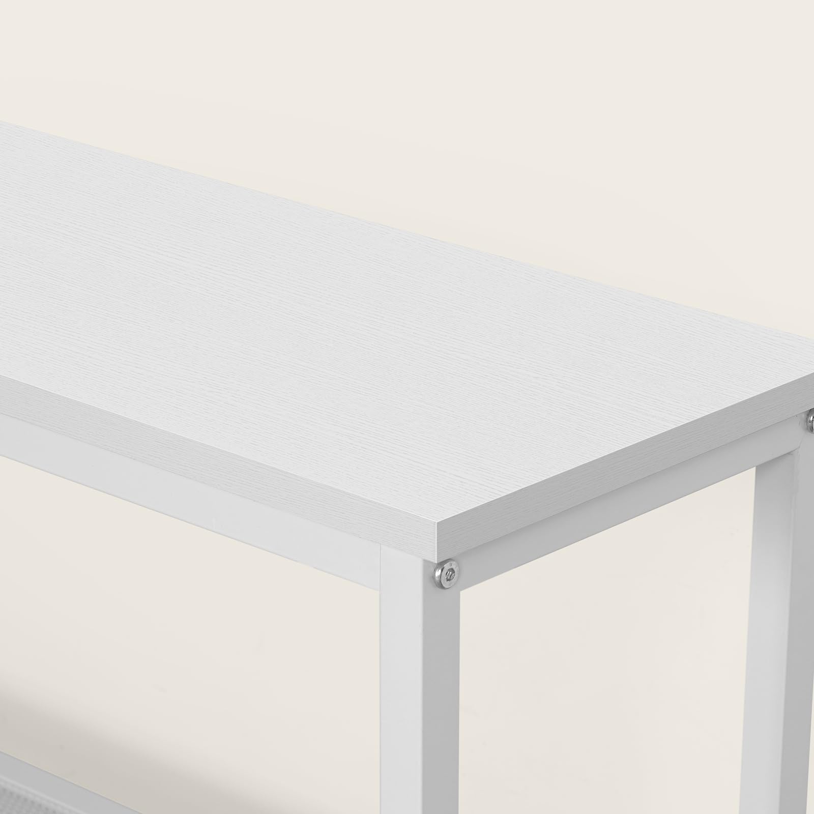 HOOBRO Mesa de Entrada Estrecha, Consola de Entrada, Mesa de Sofá, Mesa Auxiliar, Pasillo, Entrada, Salón, Blanco EWW73XG01