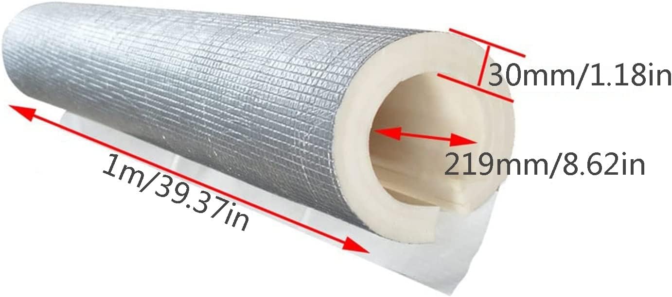 Self Sealing Pipe Insulation Tubing, Antifreeze Foam Tube Pipe Insulation for Winter Self-Adhesive Tubular with Aluminum Foil, for Outdoor Water Pipes, Faucets, Outdoor Pipe Insulation Protection